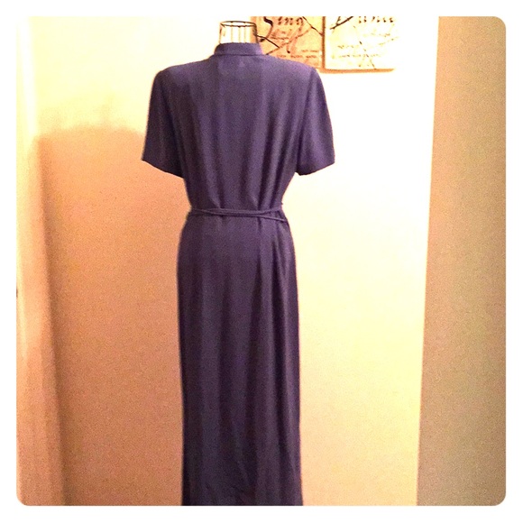 Periwinkle Wrap Dress with Mandarin Collar - Picture 2 of 5